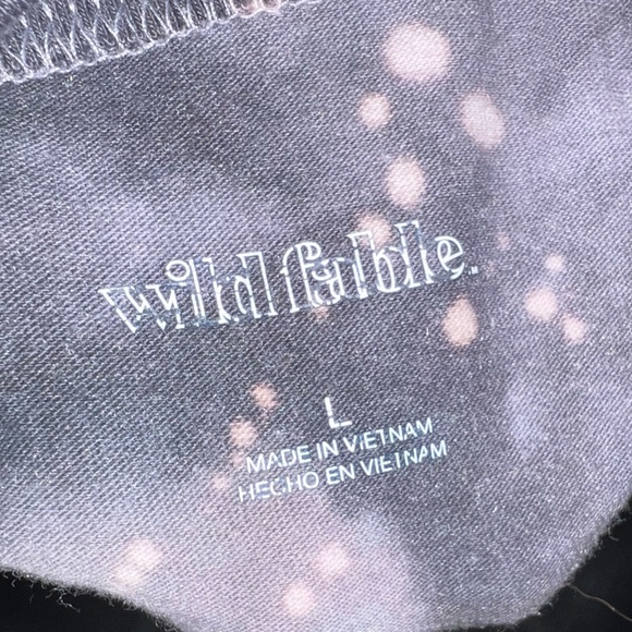 ⭐️Wild Fable “Life Of The Party” Purple & Gray Short Sleeve Crop Top Size L - Picture 8 of 9